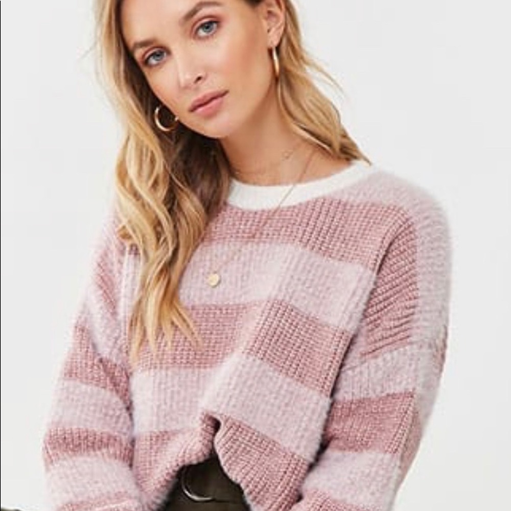 Forever 21 Fuzzy Striped Sweater